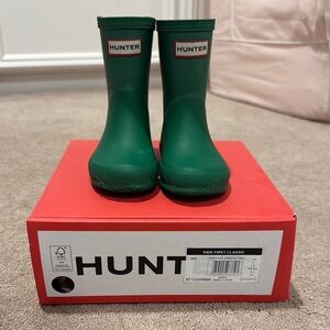 Hunter Kids Green Rain Boots